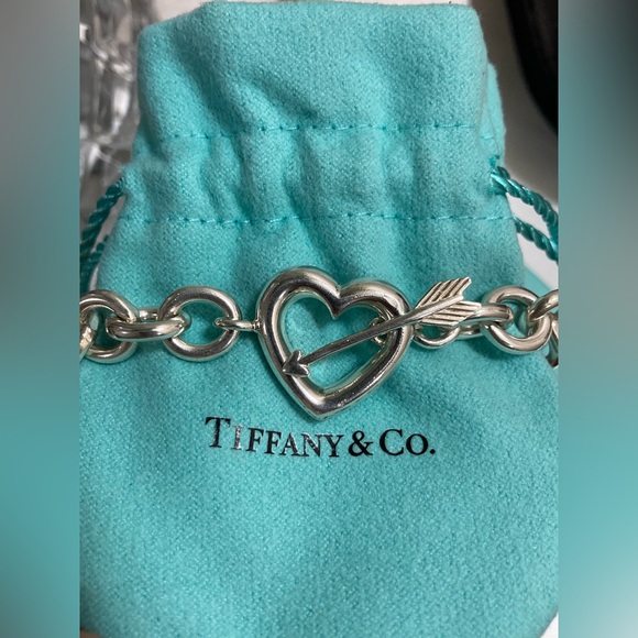 Pre-owned Tiffany & Co. Heart Arrow Motif Chain Bracelet Silver 925 - Picture 6 of 8